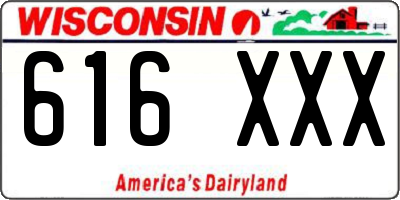 WI license plate 616XXX