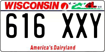 WI license plate 616XXY