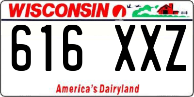 WI license plate 616XXZ