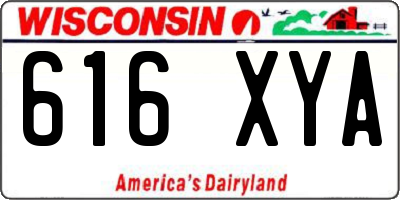 WI license plate 616XYA