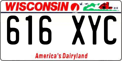 WI license plate 616XYC