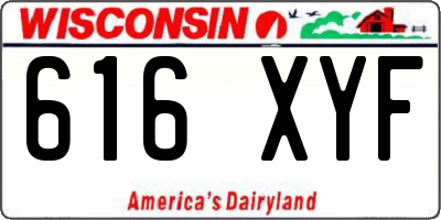 WI license plate 616XYF