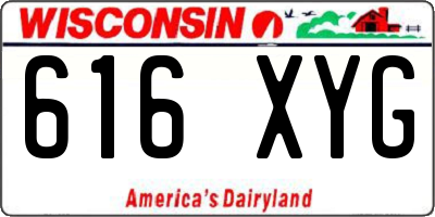 WI license plate 616XYG