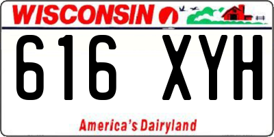 WI license plate 616XYH