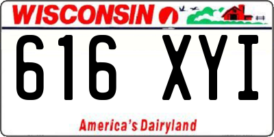 WI license plate 616XYI