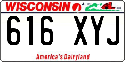 WI license plate 616XYJ