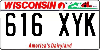 WI license plate 616XYK