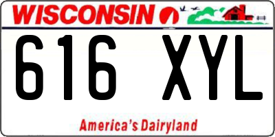 WI license plate 616XYL