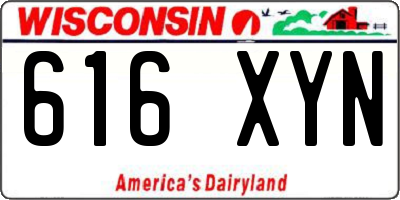 WI license plate 616XYN