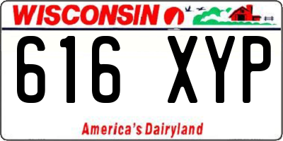 WI license plate 616XYP