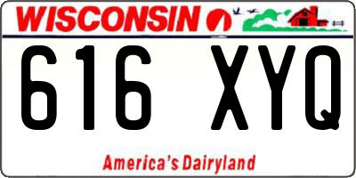 WI license plate 616XYQ