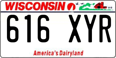 WI license plate 616XYR
