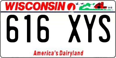 WI license plate 616XYS