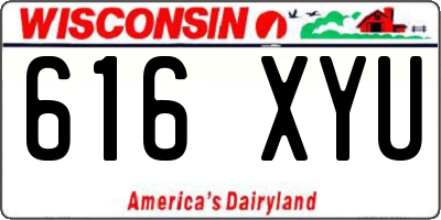 WI license plate 616XYU