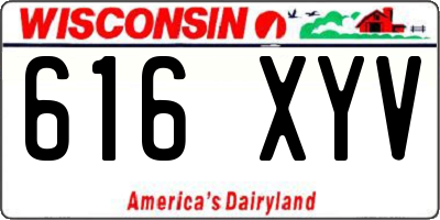 WI license plate 616XYV