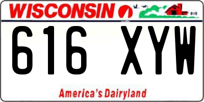 WI license plate 616XYW