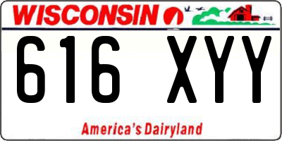 WI license plate 616XYY