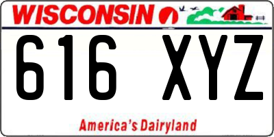 WI license plate 616XYZ