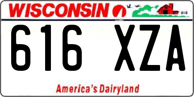WI license plate 616XZA