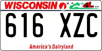 WI license plate 616XZC
