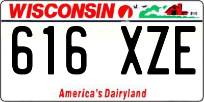 WI license plate 616XZE