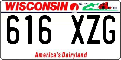 WI license plate 616XZG