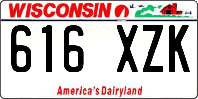 WI license plate 616XZK