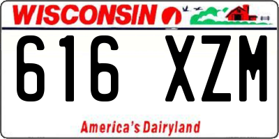 WI license plate 616XZM