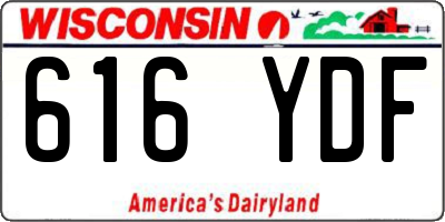 WI license plate 616YDF