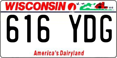 WI license plate 616YDG