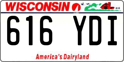 WI license plate 616YDI