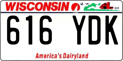 WI license plate 616YDK