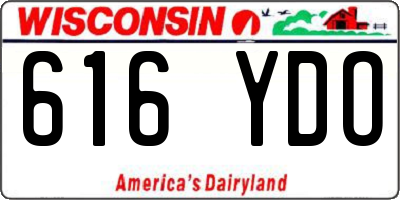 WI license plate 616YDO