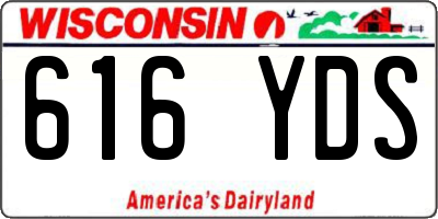 WI license plate 616YDS