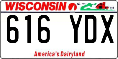 WI license plate 616YDX