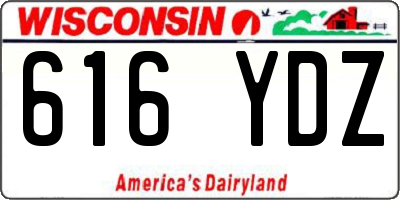 WI license plate 616YDZ