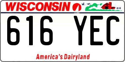 WI license plate 616YEC