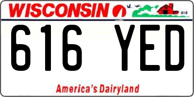WI license plate 616YED