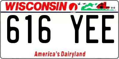 WI license plate 616YEE