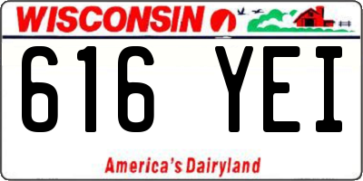 WI license plate 616YEI