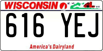 WI license plate 616YEJ