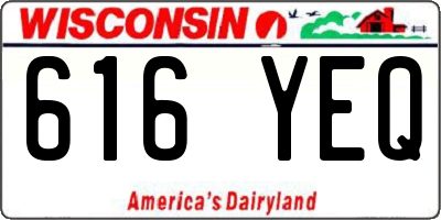 WI license plate 616YEQ