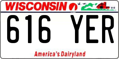 WI license plate 616YER