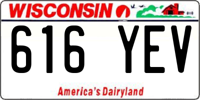 WI license plate 616YEV