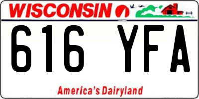 WI license plate 616YFA