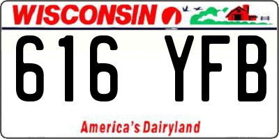 WI license plate 616YFB