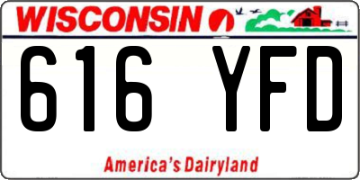 WI license plate 616YFD