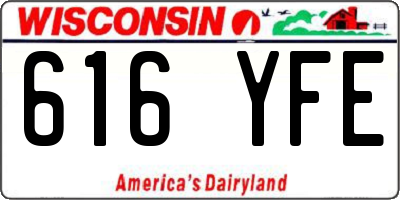 WI license plate 616YFE