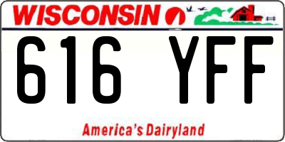 WI license plate 616YFF