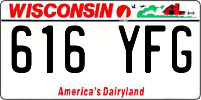 WI license plate 616YFG